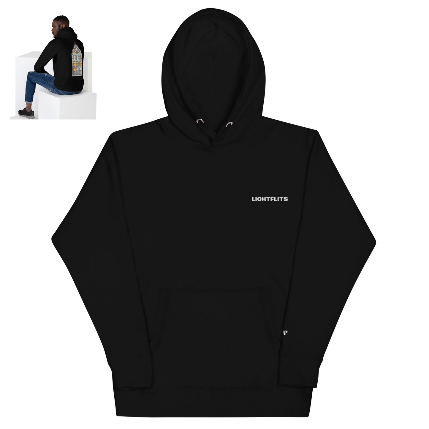 LICHTFLITS HOODIE ZWART MAN