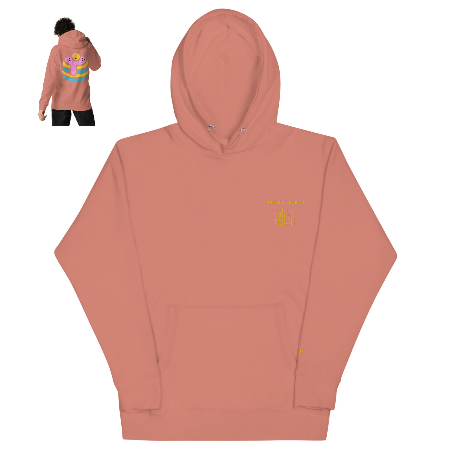 POFFERTJESPORUM HOODIE OUD-ROZE MAN